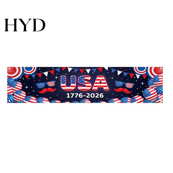 Independence Day Banner 250th Anniversary 6.5x1.5ft 250 Years of Freedom American Patriotic Decoration 1776-2026 Waterproof USA Porch Sign for