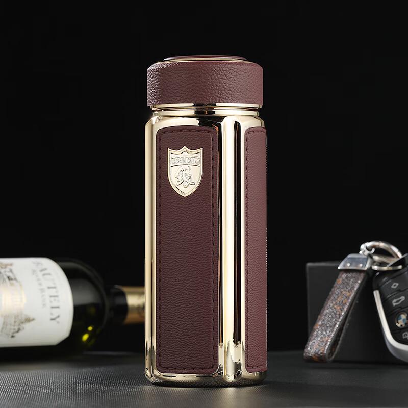 ZISIZ Men s Premium Leather Pattern Insulated Health Cup 360ml