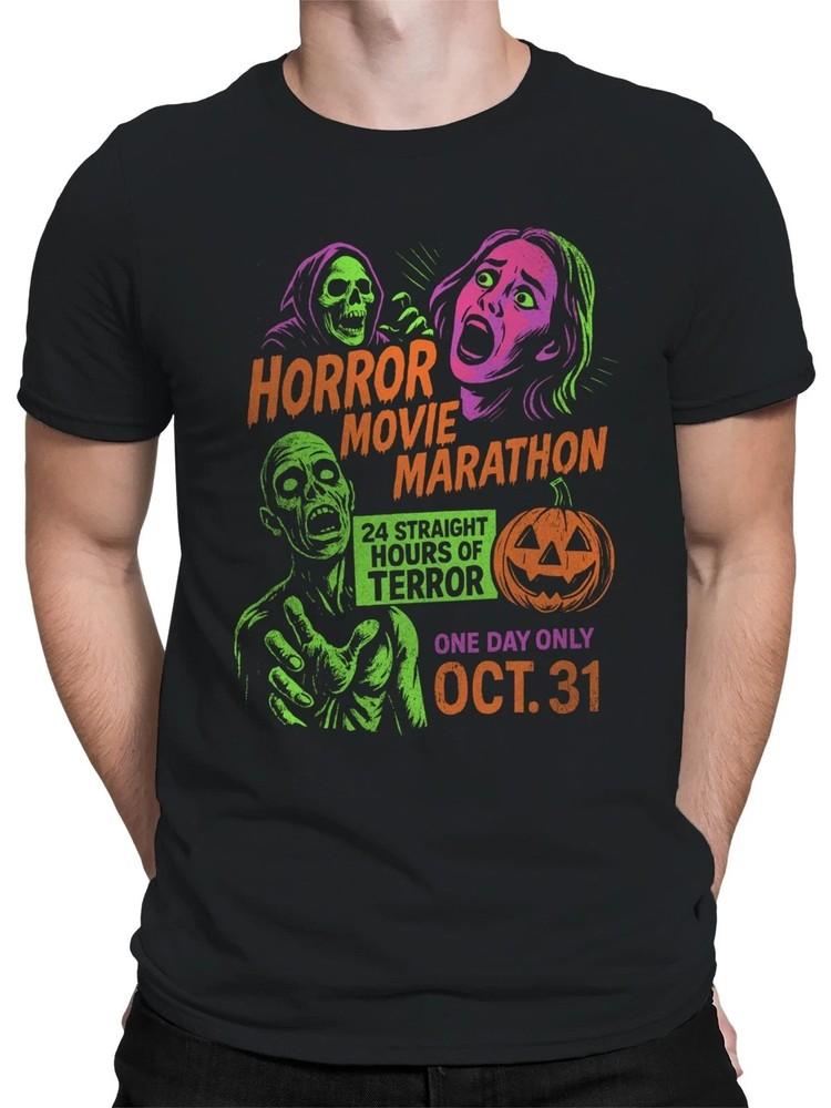 

Halloween Horror Movie Marathon Men s T-shirt 4XL