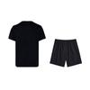 Li-Ning Round Neck Simple Versatile Short Sleeve Loose Comfortable Sports Suit Men Sportswear Black W663-1+V157-1