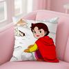 Heidi Peter E Nonno Alpi Capra Montagna Federa Quadrata Stampa Double-Sided Corto Peluche Cuscino Divano Copricuscino Camera da Letto