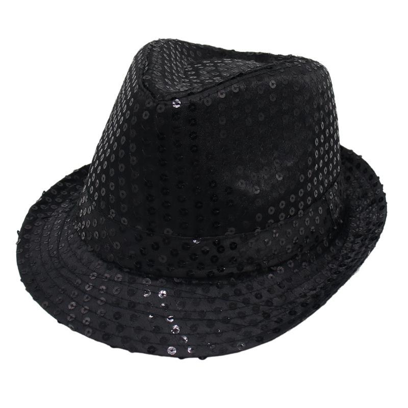 Black Churchill Jazz Hat Men'S Magic Hat Performance Stage Felt Hat Vintage Top Hat Jackson Trily Hat
