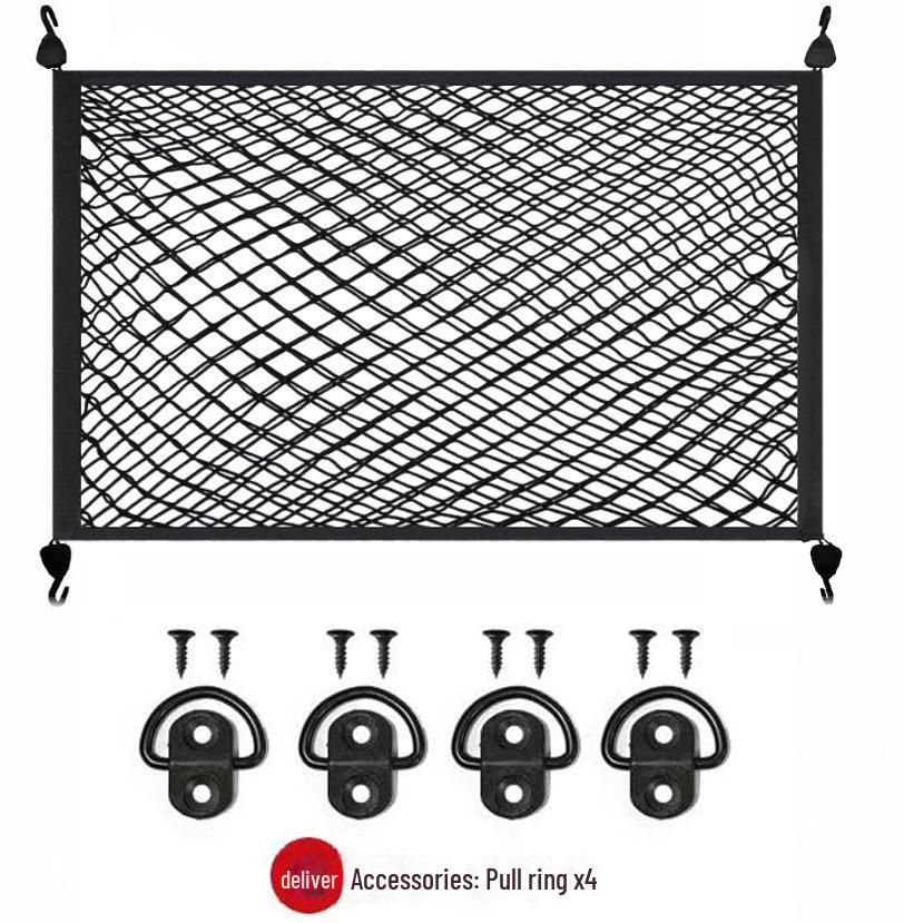 SUV Trunk Storage Net Bag - Car Organizer for Keeping Items Secure in the Trunk.
