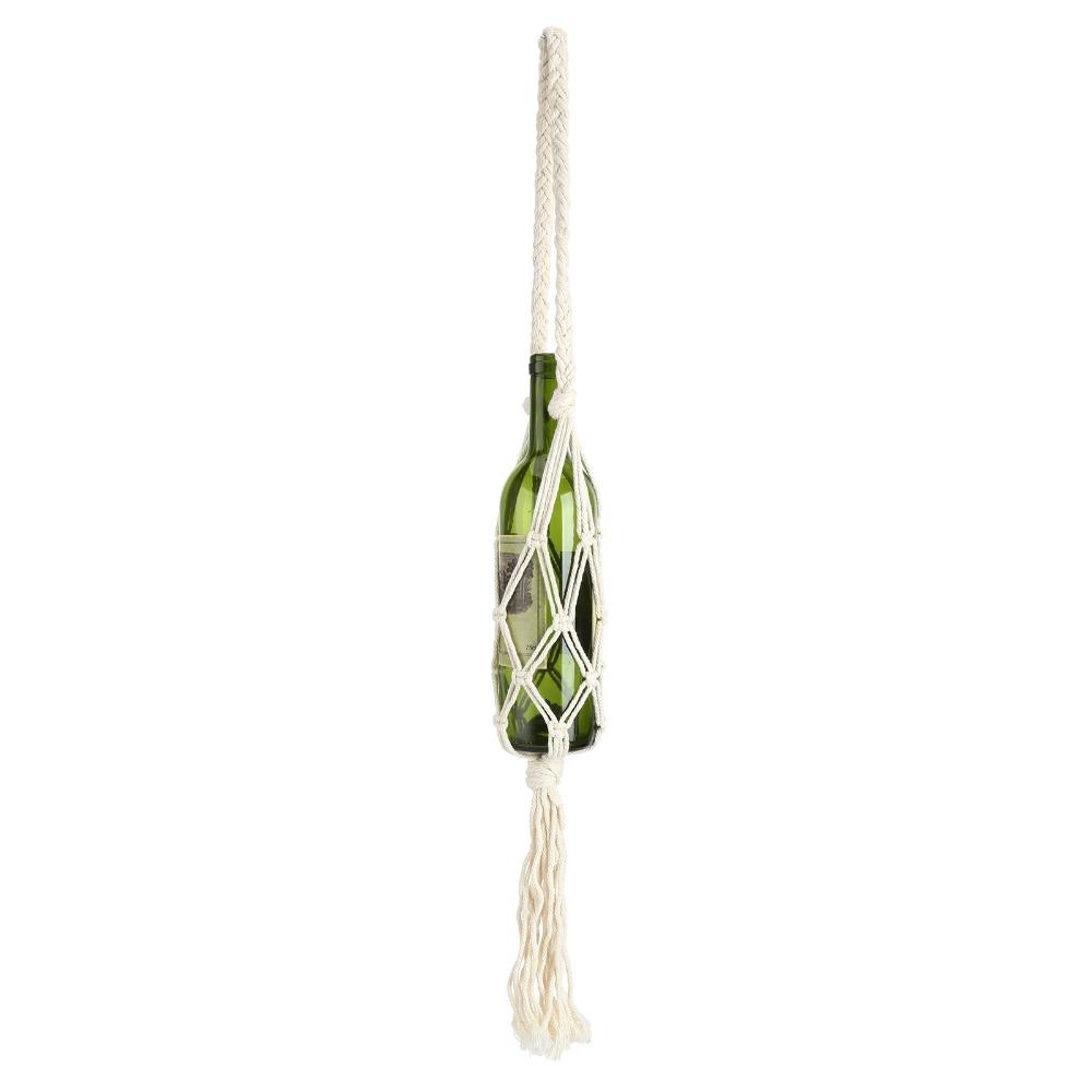 Bohemian Stijl Fles Opbergtas Katoon Touw Waterfles Drager Wandelactiviteit