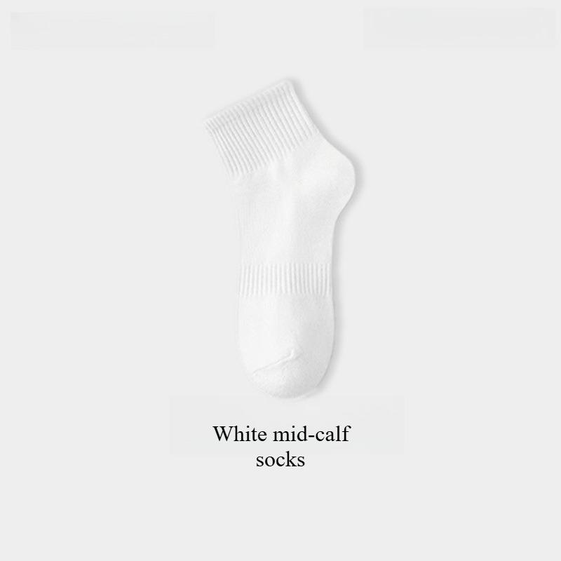 5 Pairs of 100% Cotton Socks for Men and Women, Thin Mid-calf Socks for Summer, Sweat-absorbent and Odor-resistant Pure Cotton Men's Socks