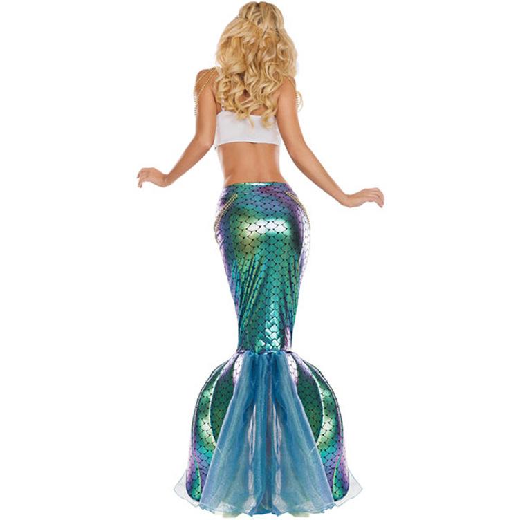 S-XXL Halloween Mermaid Costume Cosplay Clothes, Nightclub Sexy Hip-wrapped Female Fish Princess Dress
