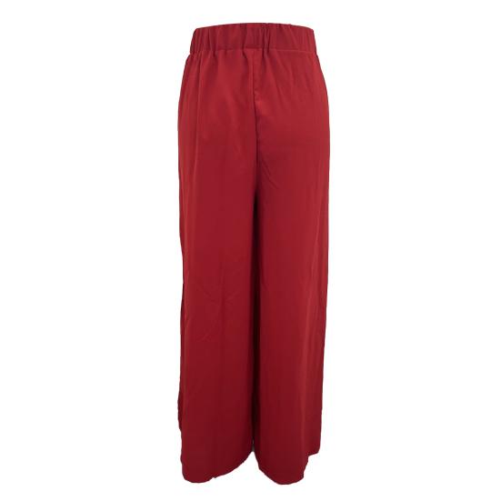 Women Pants Oversize Wide Leg Elastic Waist Casual Trousers Loose Fit Solid Color Thin Long Pants Daily Wear