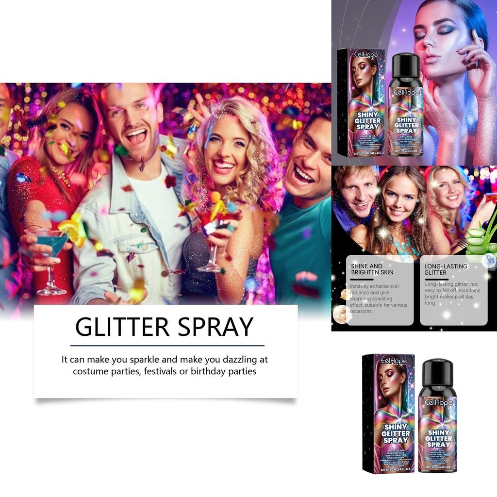 Eelhope Stage Makeup Shimmer Spray For Festive Events Body And Hair Radiance 120ml