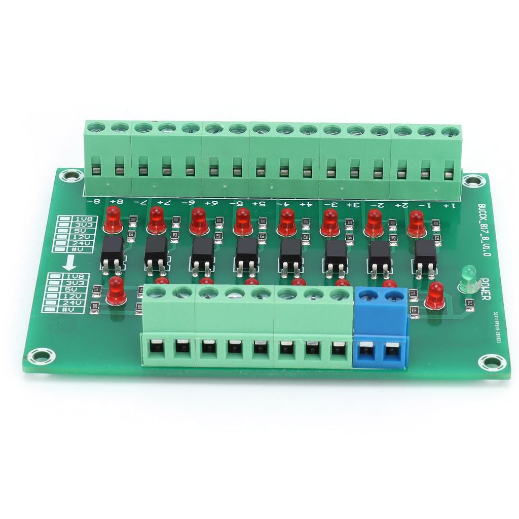 Optisches Isolationsmodul Grenzschaltfrequenz 20 kHz 12 V auf 3,3 V 8-Kanal Optokoppler SPS Signalwandlerplatine