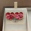 Burgundy Petal Stud Earrings Three-Dimensional Luxury Art High-End Sense Elegant Romance Exquisite Autumn And Winter Festival Earrings Women