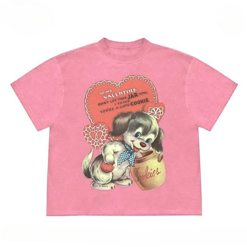 

Хлопковая футболка женская знаменитость онлайн футболка Casuai с коротким рукавом и круглым вырезом топ модная уличная одежда осенняя рубашка графические футболки 4XL