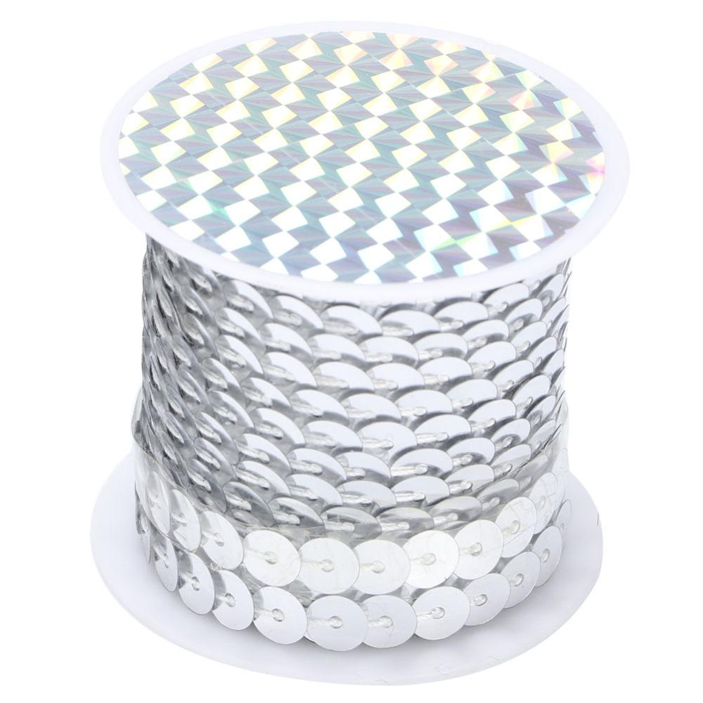 6pcs Flat Sequins Sequin Trim 5 Yards Length Paillette Strip Shiny Sequin String Craft DIY Projects