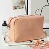 Makeup Bag Solid Color Large Capacity Zipper Closure Cosmetic Pouch Skin Care Product Travel Storage Pouch