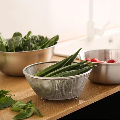 Schüssel Sieb Sieb Waschen Reis Korb Küche Edelstahl Salat Spaghetti Pasta Obst Abtropfen Spülen Mischen Mesh Set
