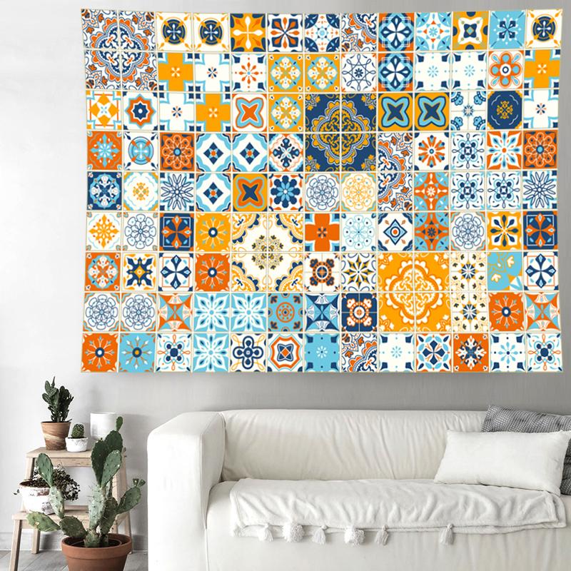 

Индийский гобелен с мандалой, богемный ретро-геометрия, полиэстер, настенная скатерть, занавеска, одеяло, коврик для йоги, одеяло, песчаный пляж 130*150cm