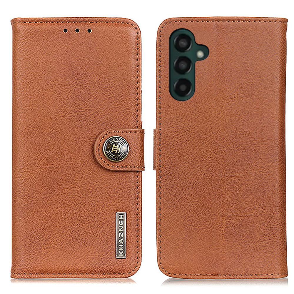 KHAZNEH For Samsung Galaxy A35 5G Leather Cases Stand Cowhide Texture Phone Cover Wallet