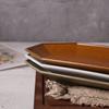 Japanese Style Ceramic Plate Irregular Rectangle Dish Creative Retro Tableware for Home Kitchen