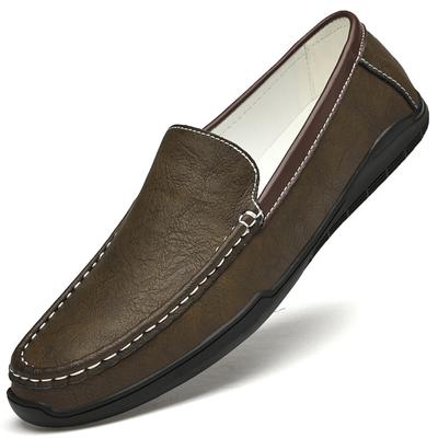 Fashion Summer Moccasin Soft Bottom Comfort Loafers Slip-on Shoes Luxury Brand Men Light Business Genuine Leather Shoes Men Simple Shoes