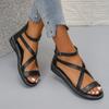 Fashion Ladies Shoes 2025 New Open Toe Women's Sandals Fashion Back Zipper Casual Summer Plus Size Best Seller Comfortable Flat Sandals