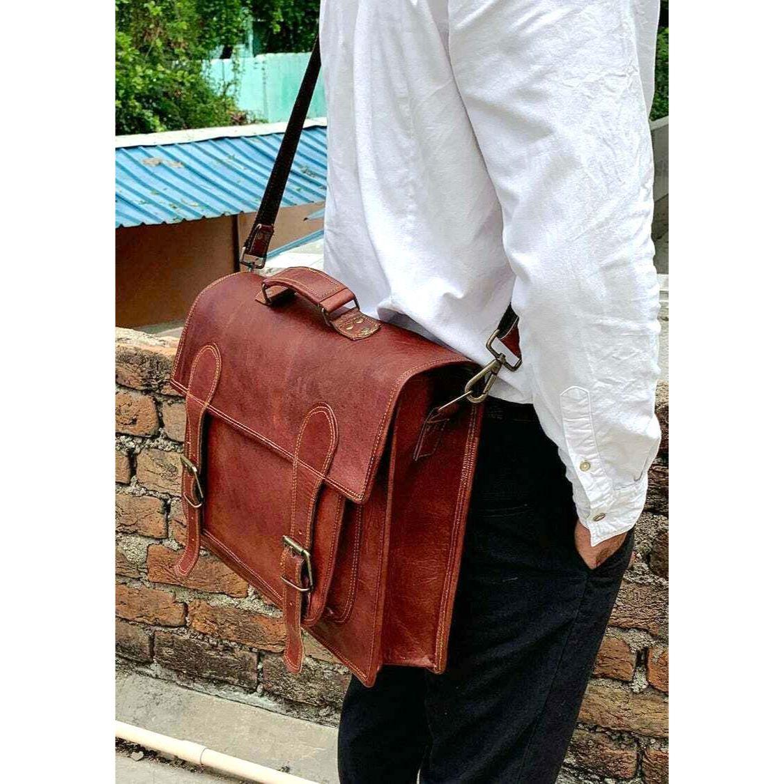 Портфель для ноутбука для мужчин и женщин из натуральной кожи — фото 2