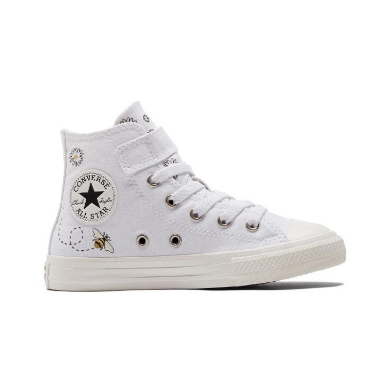 Converse Chuck Taylor All Star 1V Kids High Canvas Shoes White Black A01619C