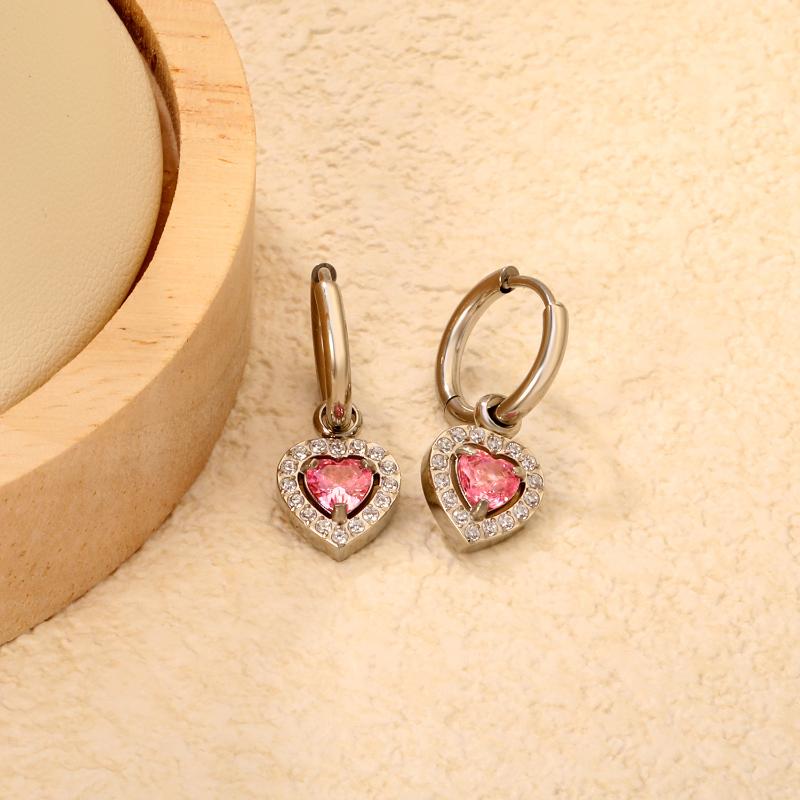 Clearly Colored Cubic Zirconia Drop Earrings For Woman Dancing Party Accessories Luxury Shiny Zircon Geometric Clip