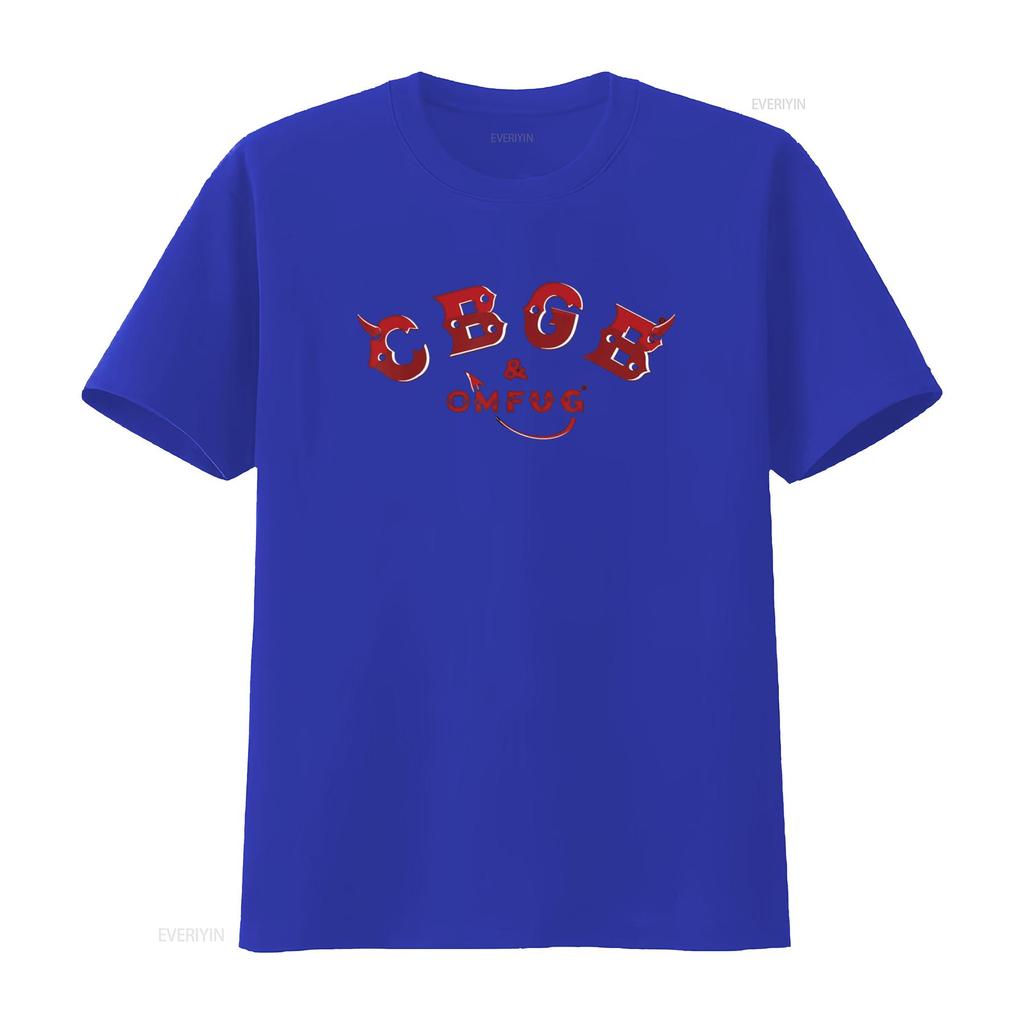 CBGB Horns T Shirt vintage Washed Slightly Top For Everyday Wear designer clothes Unisex graphic Casual homme Stylish