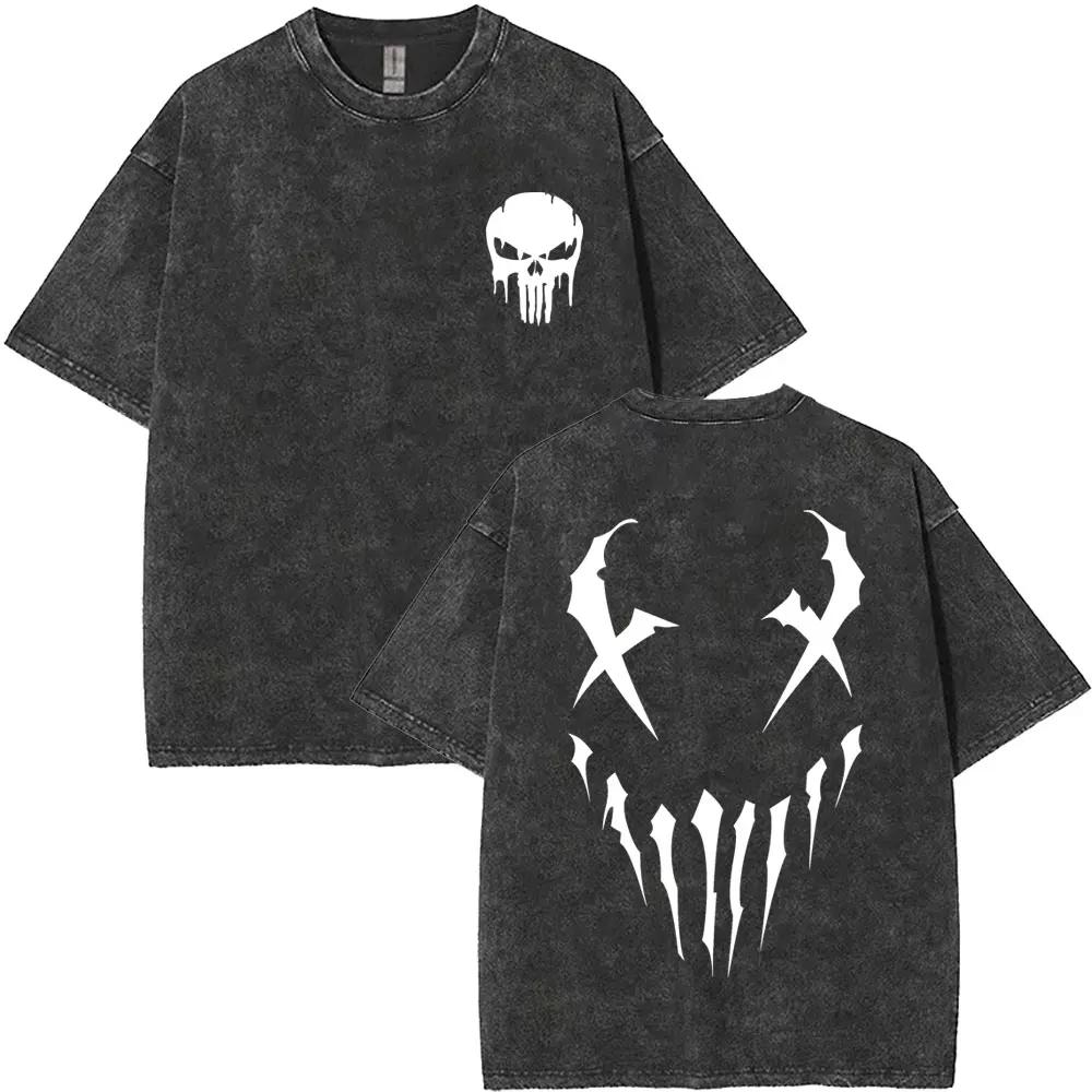 

Футболка с графикой Кен в винтажном старом стиле Water Wash для мужчин и женщин, готическая мода, уличная одежда S