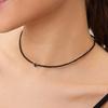 Gioielli Vetro di Cristallo Perline di Riso Pietra Nera Collana Catena Clavicola Vento Semplice Collana Femminile