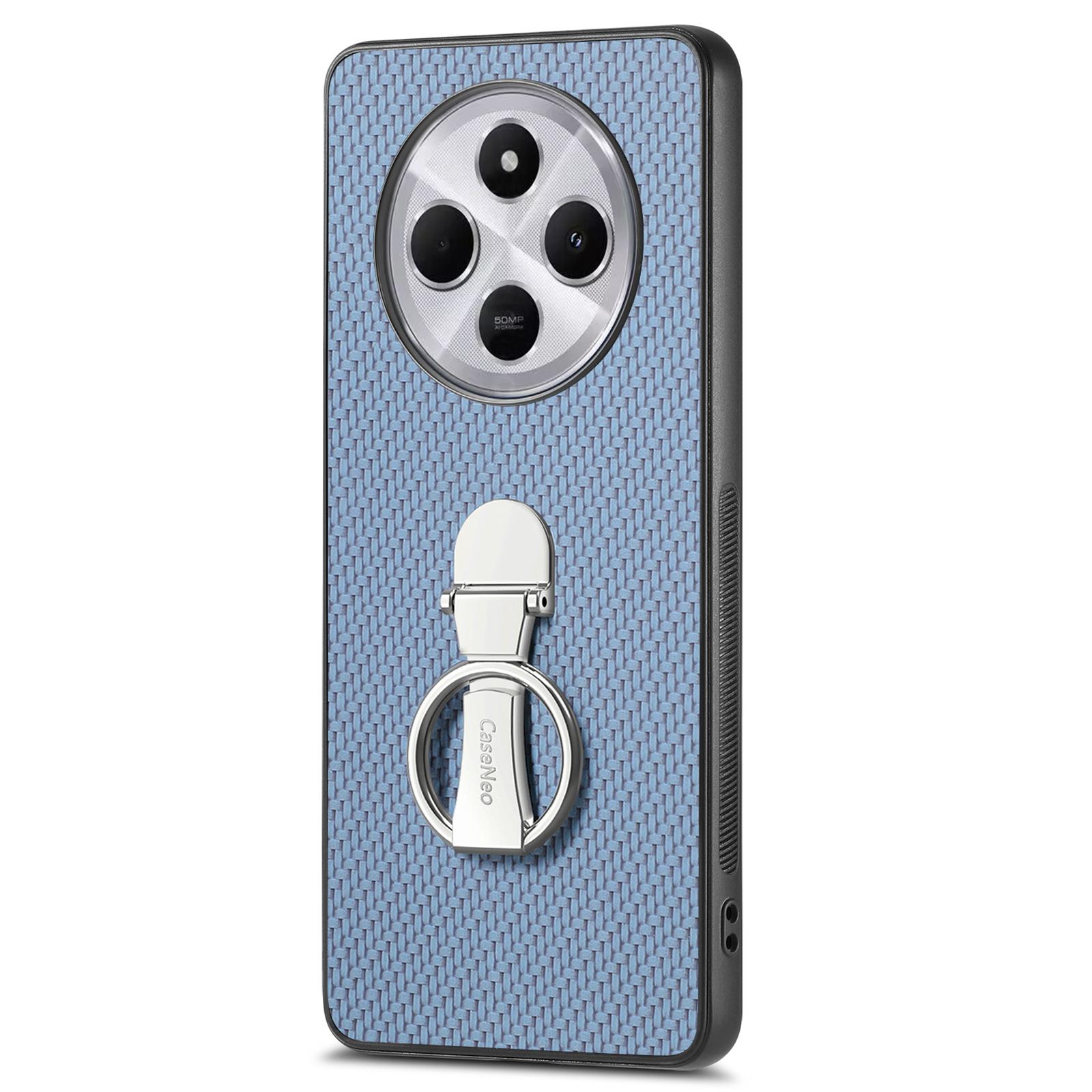 

CASENEO C1-19 Phone Case for Xiaomi Redmi 14C 4G/14R 5G/Poco C75 4G Folding Kickstand Leather Back Cover Carbon Fiber Texture C