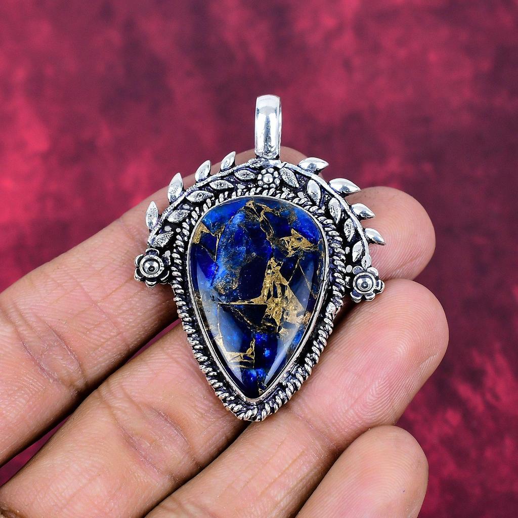 Copper Sodalite Jewelry, 925 Solid Sterling Silver Pendant Handmade Gemstone Jewelry, Gifts For Wife Brand New Pendant
