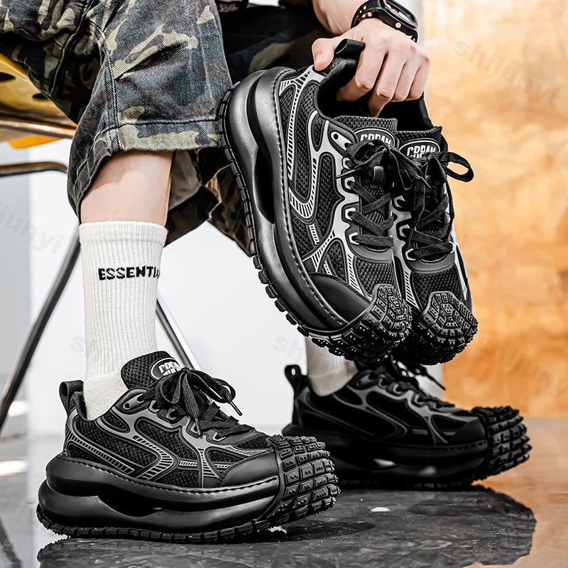 Fashion Men's Sports Casual Shoes 2025 New Thick Soled Height Increasing Fashion Trend Versatile Mesh Breathable Comfortable Sneakers
