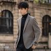 Autumn and Winter Thick Woolen Suit Casual Retro Dark Gray Fashion Single West Business Slim Fit Non-ironing Advanced Sense