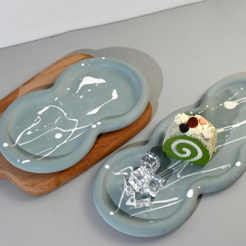 DIYs Tava Coaster Mold Mold din rasina epoxidica Farfurie ovala Farfurie Cupa Mat silicon Mold Artizanat Suport bijuterii Organizatori Mucegai