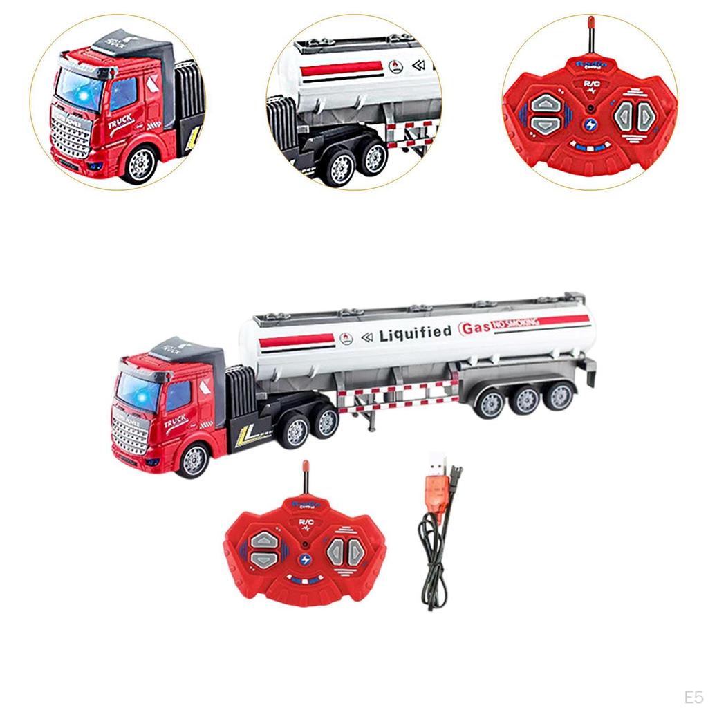 Engineering Vehicle Toy Remote Control Tank Truck for Children Toddlers Kids