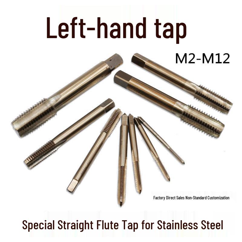 M35 Cobalt Left-Hand Stainless Steel Taps for Reverse Thread Machines: Sizes M3 to M12