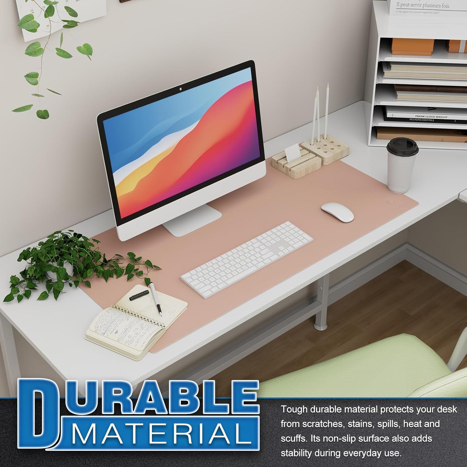 

Защитный коврик для стола из искусственной кожи, коврик для мыши, офисный коврик для стола, нескользящий коврик для стола из искусственной кожи, коврик для ноутбука, подложки для письма для офисных и домашних столов 1pc розовый