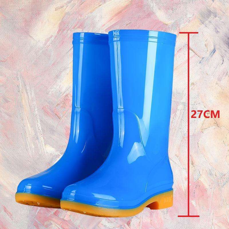 Hohe rutschfeste Samt-Baumwoll-Regenschuhe Regenstiefel wasserdichte Schuhe Eimer-Gummischuhe Überschuhe Wasserstiefel Damen Erwachsene Küche warm im Winter