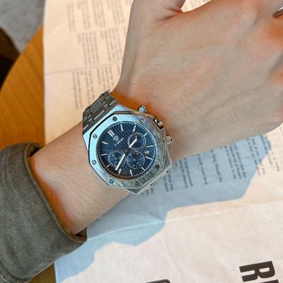Uhr Herren Drei Augen Sechs Zeiger Multifunktional Stahlarmband Multifunktionale Herrenuhr Uhr