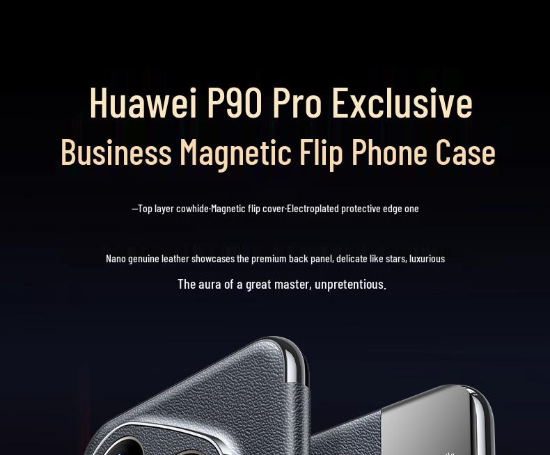 Husă Inteligentă Flip din Piele Magnetică pentru Huawei Pura 90 Pro: Acoperire Completă, Protecție Anti-Cădere pentru Pura 90 Max