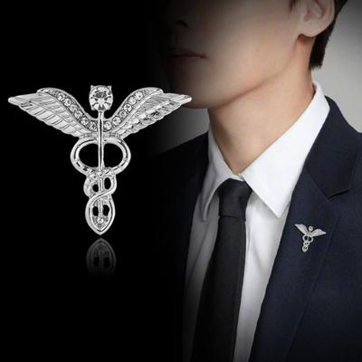 Snake Angel Wings Brooches Zinc Zinc Alloy Shirt Collar Lapel Pin Cute Men's Badge Pin  Daily