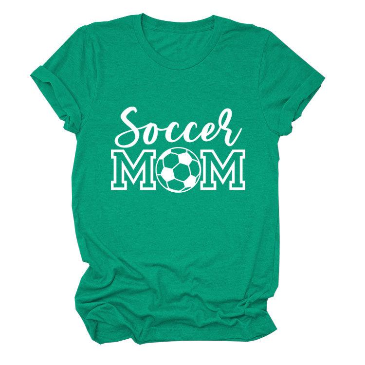 Soccer Mom European and American Crew Neck Women's Casual Loose Short-sleeved eBay Foreign Trade Spot Large Size Comfortable T-shirt