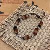 New Chinese Style Brown Peace Buckle Beaded Bracelet Delicate Luxury Hand Jewelry