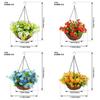 Artificial Flower Hanging Basket With Silk Flowers For Home Decor And Living Room Display