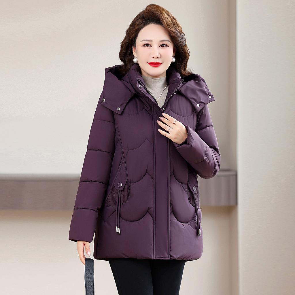 Winter New Middle-aged and Elderly Fashion Down Cotton-padded Clothes Women's Year Winter Thickened Foreign Style Mother Clothes Cotton-padded Jacket