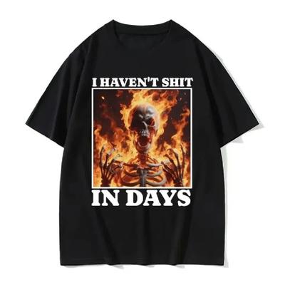 Nie gówniałem od dni Zabawna Koszulka Ironiczny Szkielet Mem Koszulki Mężczyźni Kobiety Harajuku Gotycka Koszulka Streetwear Graficzna Y2K Top