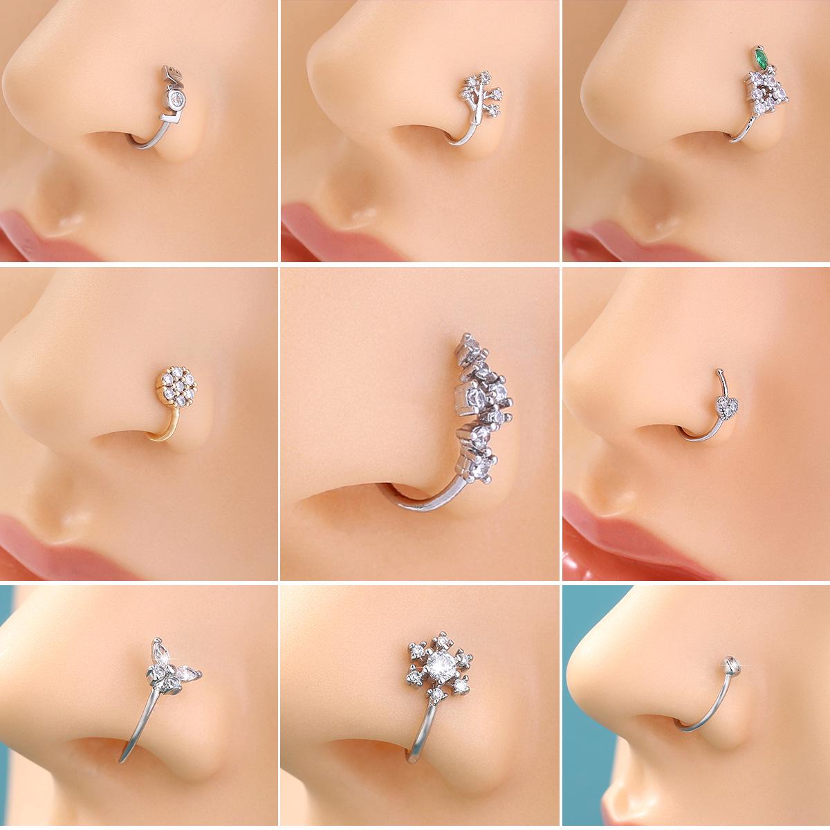 

Electroplated Zircon Non-Piercing Clip-on Nose Ring