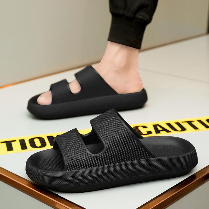 

New home slippers women and men summer light soft bottom cool home cool slippers couple bathroom mop 36 чорний