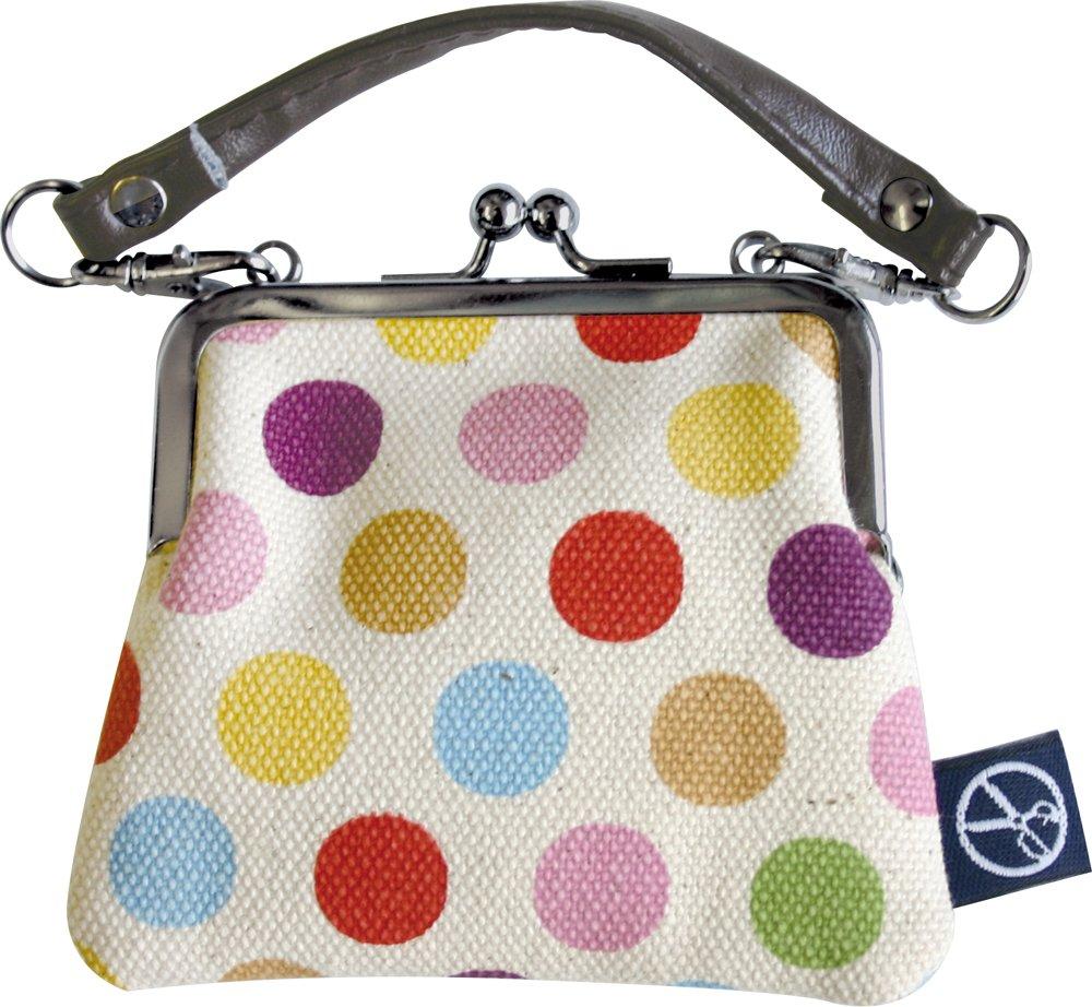 

Goshiki coin purse with Hanpu-do KYOTO JAPAN 2.5-square five-colored dots, off-white