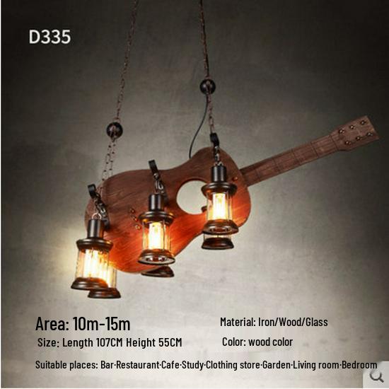 Vintage Industrial Wood Chandelier for Restaurants & Cafes